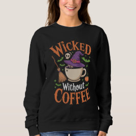 Ond utan kaffe Rolig häxhatt Halloween T Shirt