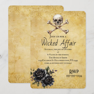 Onda affären Gothic Skalle Halloween-fest Inbjudningar