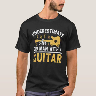 Onda aldrig en gammal man med en akustisk gitarr t shirt