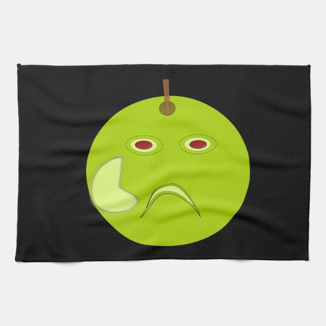 Onda äpple med ärr Halloween kökshandduk (Horisontell)