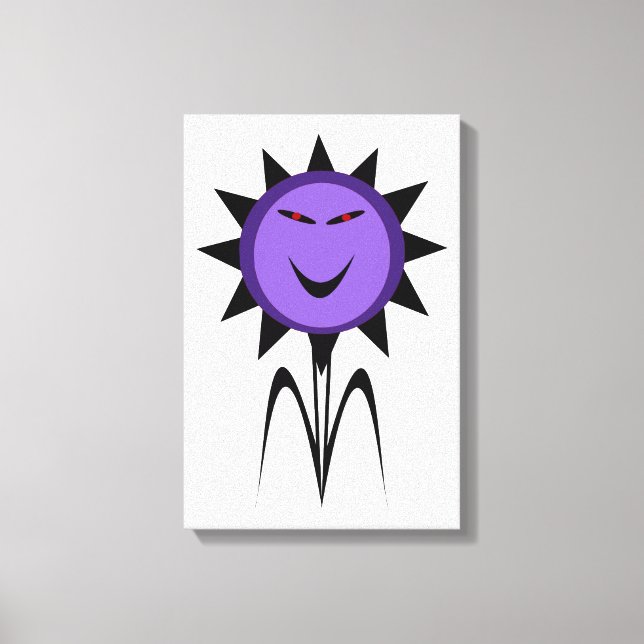 Onda blomma Kawaii Goth Halloween Canvastryck (Framsida)