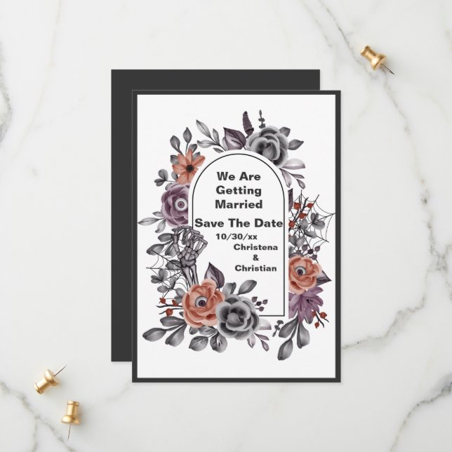 Onda blommor alla som ser Halloween spara datum 2 Datumet (Fram/Back In Situ)