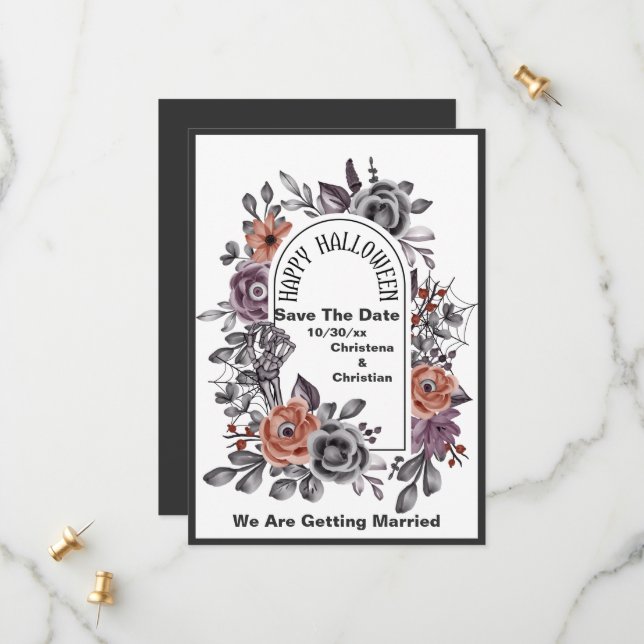 Onda blommor alla som ser Halloween spara datumet (Fram/Back In Situ)