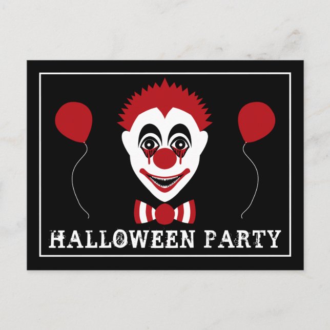 Onda Clown, Halloweenfest Meddelande Vykort (Framsida)