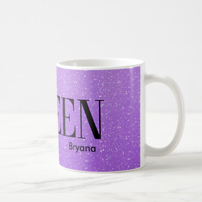 Onda Drottningens Lila Glitter Glam Kaffemug Kaffemugg (Höger)