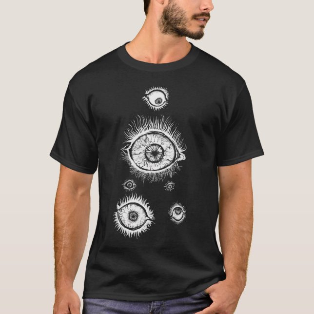 Onda Flytande Ögon - Gotisk Skräckkonst T Shirt (Framsida)