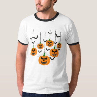 Onda Halloween-pumpal lanternor med fladdermusmöns T Shirt
