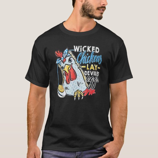 Onda hönor lägger djävulägg  Kyckling T Shirt (Framsida)