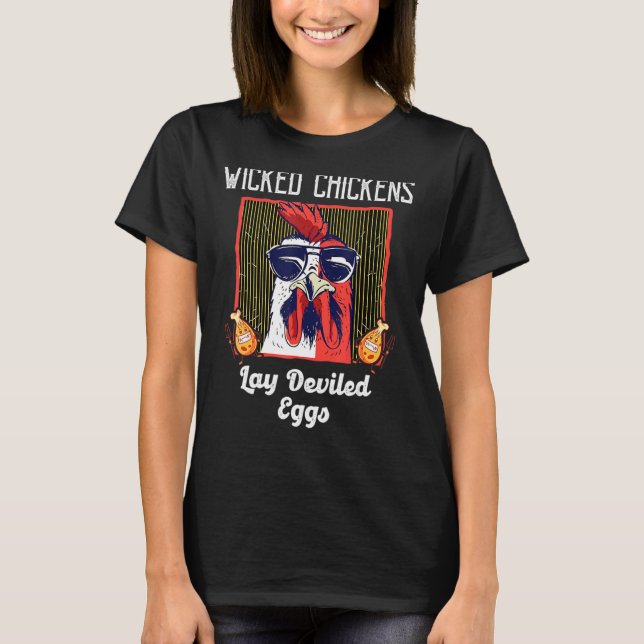 Onda hönor lägger djävulsäggshöns t shirt (Framsida)
