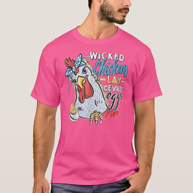 Onda hönor lägger djävulseggt  Kyckling T Shirt (Framsida)