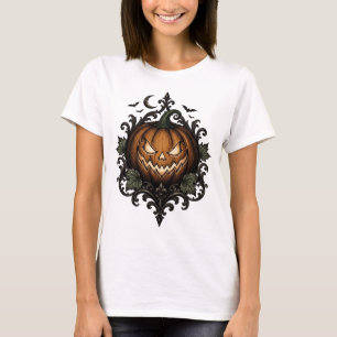 Onda Jack O Lantern Gotisk Halloween-pumpa T Shirt