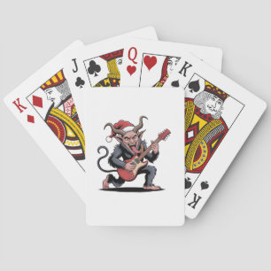 Onda Krampus spelar elgitarr julmusik Xmas Casinokort
