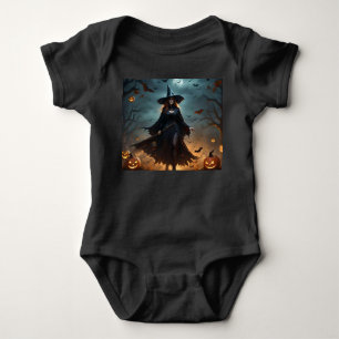 "Onda natt: läskig Halloween-häxa och hennes fladd T Shirt