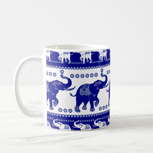 Onda Öga Elephant Ornamental Mönster Kaffemugg (Vänster)