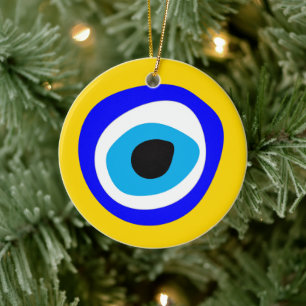 Onda Öga Talisman & Arabiska Amulet /Turkish, gre Julgransprydnad Keramik