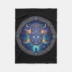 Onda ögon Amulett Skydd Estetisk Yoga Hamsa H Fleecefilt