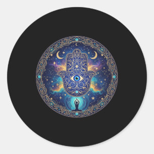 Onda ögon Amulett Skydd Estetisk Yoga Hamsa H Runt Klistermärke
