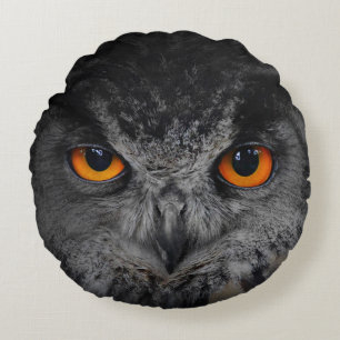 Onda Ögon. (Eagle Uggla, Bubo Bubo) Rund Kudde