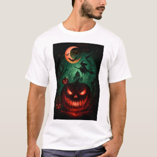 Onda pumpan under blodmåne   Flygande häxa hallowe T Shirt