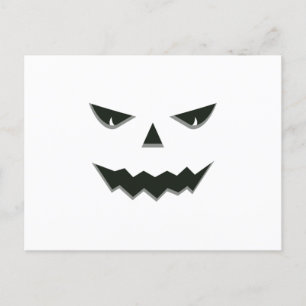 Onda spöklik pumpa ansikte Jack O' Lantern Hallowe Vykort