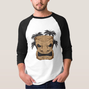 Onda Tiki som snider manar 3/4" Raglanskjorta Tee Shirt