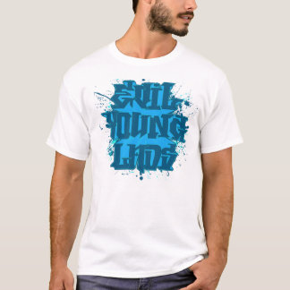 Onda unga Splat för knatteMeanie"blått" grafitti T-shirt