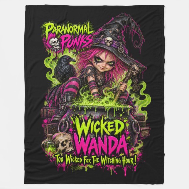 Onda Wanda - Paranormal Punks Flyttfiltdyna Fleecefilt (Framsidan)