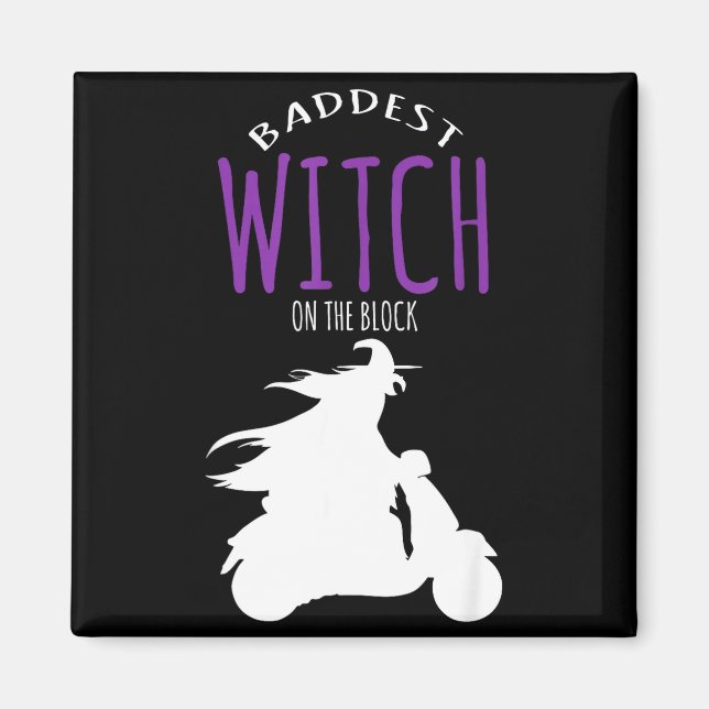 Ondaste häxa på blocket - halloween kostym  magnet (Framsidan)