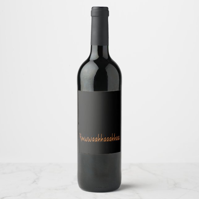 Onde Skratt Mmwwaahhaahaaa! Halloween Vinflaska Etikett (Framsida)