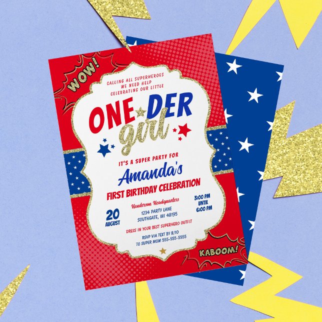 Onder Flickas Första Födelsedagsinbjudan Inbjudningar (Skapare uppladdad)