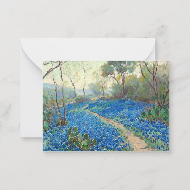 Onderdonk - A Hillside of Bluebonnets - Texas Anteckningskort (Framsida)