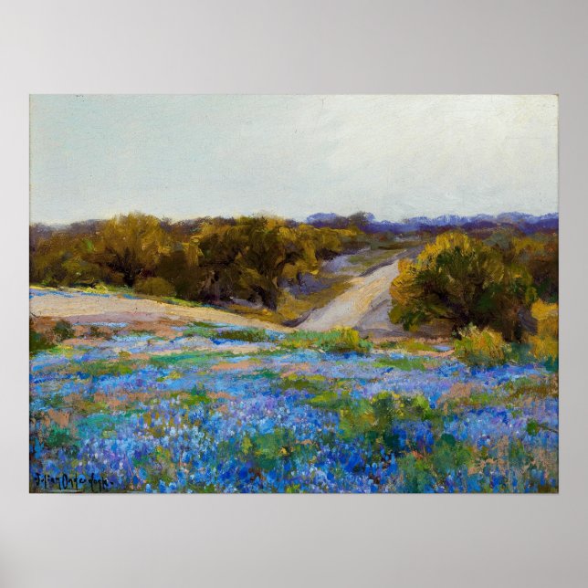 Onderdonk - Bluebonnets vid sen eftermiddag Poster (Framsidan)