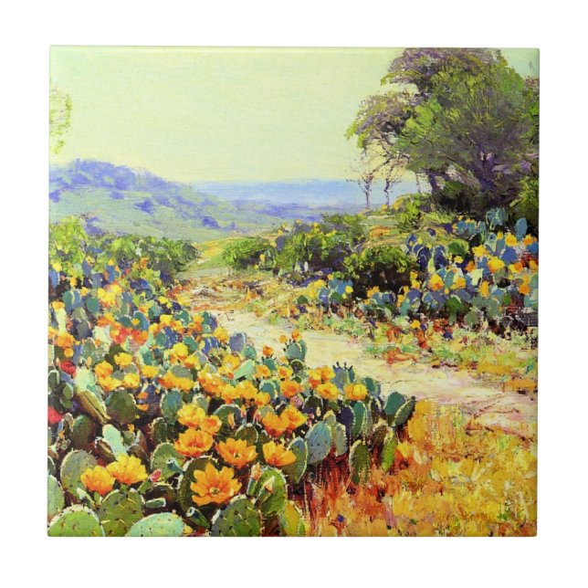 Onderdonk - Kaktus i blomning Kakelplatta (Framsidan)