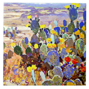 Onderdonk - med Cacti, konsmålning av bra Kakelplatta