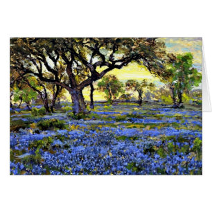 Onderdonk - Old Live Oak Träd och Bluebonnet Hälsningskort