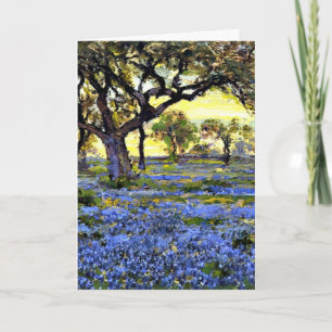 Onderdonk - Old Live Oak Träd och Bluebonnet Kort