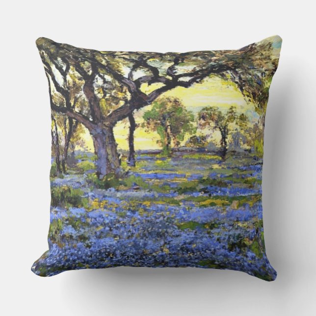 Onderdonk - Old Live Oak Träd och Bluebonnet Kudde (Framsida)