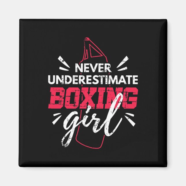 Onderskatt aldrig en boxningsflicka Mma kickboxnin Magnet (Framsidan)