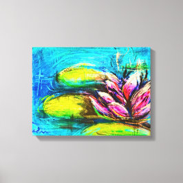 Ondes de calme fleuries | Art floral abstrait zen Canvastryck