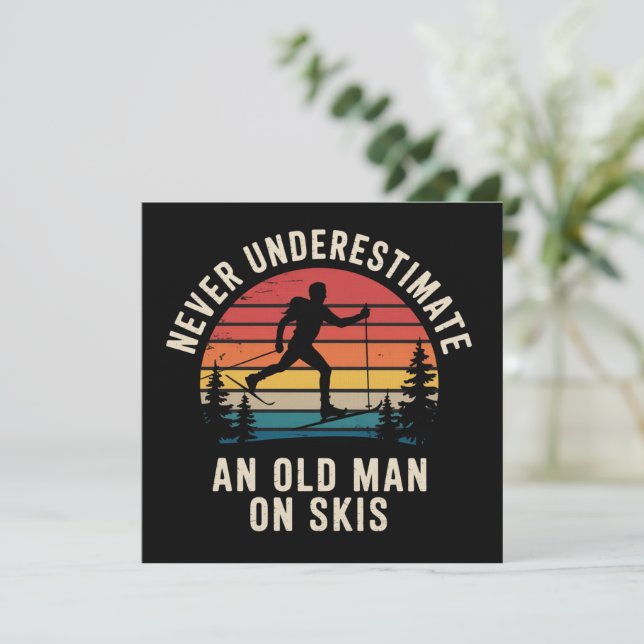 Ondska inte en gammal man på skidresa inbjudningar (Stående Fram)