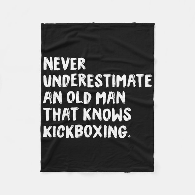 Ondska inte en gammal man som kan kickboxning fleecefilt (Framsidan)