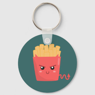 Ondska men Kawaii pommes frites Nyckelring