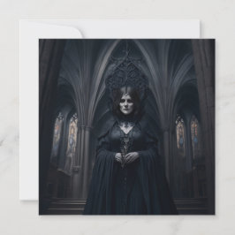 Ondska Witch in Cathdral Greeting Card Julkort