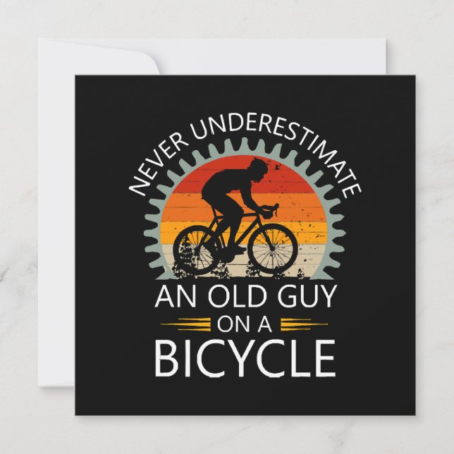 Ondskaffa aldrig en gammal man på en cykel inbjudningar (Framsida)