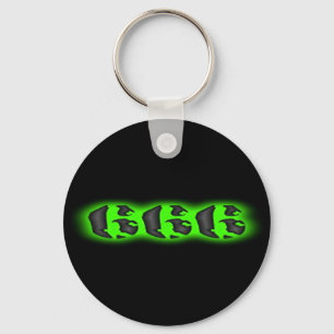 Ondskan markerar av beastgrönten 666 Keychain Nyckelring