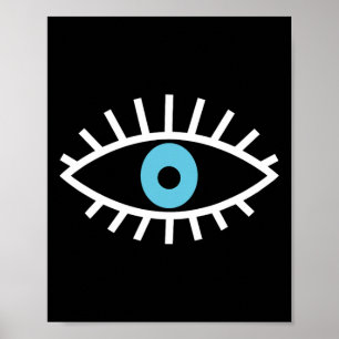 Ondskans Öga Skydd Andlig Estetisk Yoga Esoterisk Poster