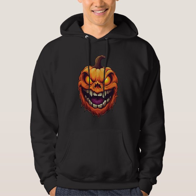 Ondskefull Leende Pumpahuvud Hoodie (Framsida)