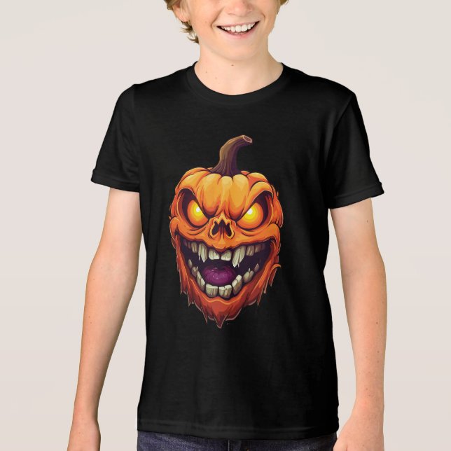 Ondskefull leende pumpahuvud t shirt (Framsida)