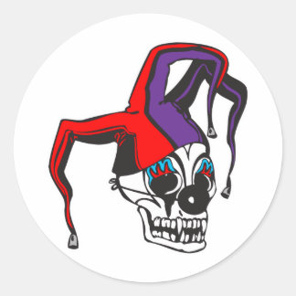 ondskefull påskkarl clown skalle runt klistermärke