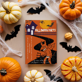 Ondskefull Soaré: Elak Halloween-fest Invitation Julkort